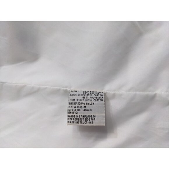1 MADISON White Midweight Jacket w/ Blue Floral Trim Hidden Hood Size M - Picture 3 of 5